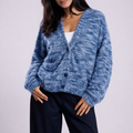 Margot - Women's Brushed Button-Front Cardigan with Drop Shoulders
