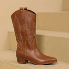 Margot - Women's Embroidered Mid-Calf Western Boots