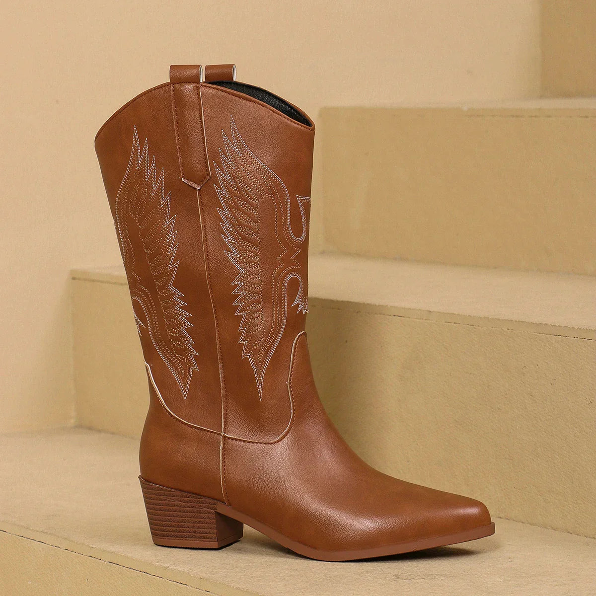 Margot - Women's Embroidered Mid-Calf Western Boots