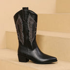 Margot - Women's Embroidered Mid-Calf Western Boots