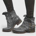 Margot - Women's Studded Fold-Over Ankle Boots