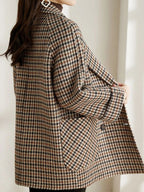 Mariana - Women's Double-Breasted Houndstooth Blazer