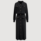 Marlene - Women's Button-Front Knit Blazer and Skirt Set