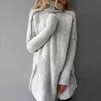 Marley - Women's Oversized Chunky Knit Turtleneck Sweater