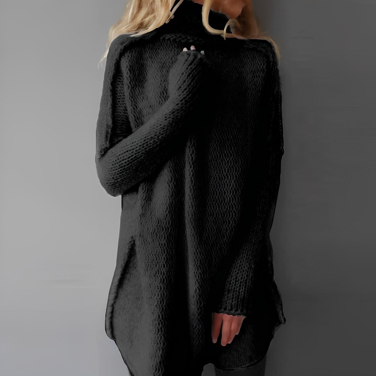 Marley - Women's Oversized Chunky Knit Turtleneck Sweater