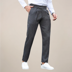 Mason - Men's Front-Pleat Tapered Tailored Trousers