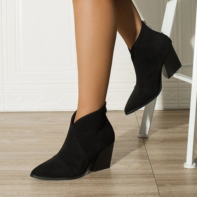 Matilda - Women's Pointed-Toe Suede Ankle Boots