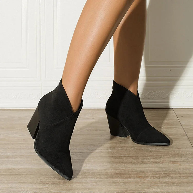 Matilda - Women's Pointed-Toe Suede Ankle Boots