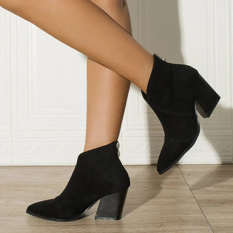 Matilda - Women's Pointed-Toe Suede Ankle Boots