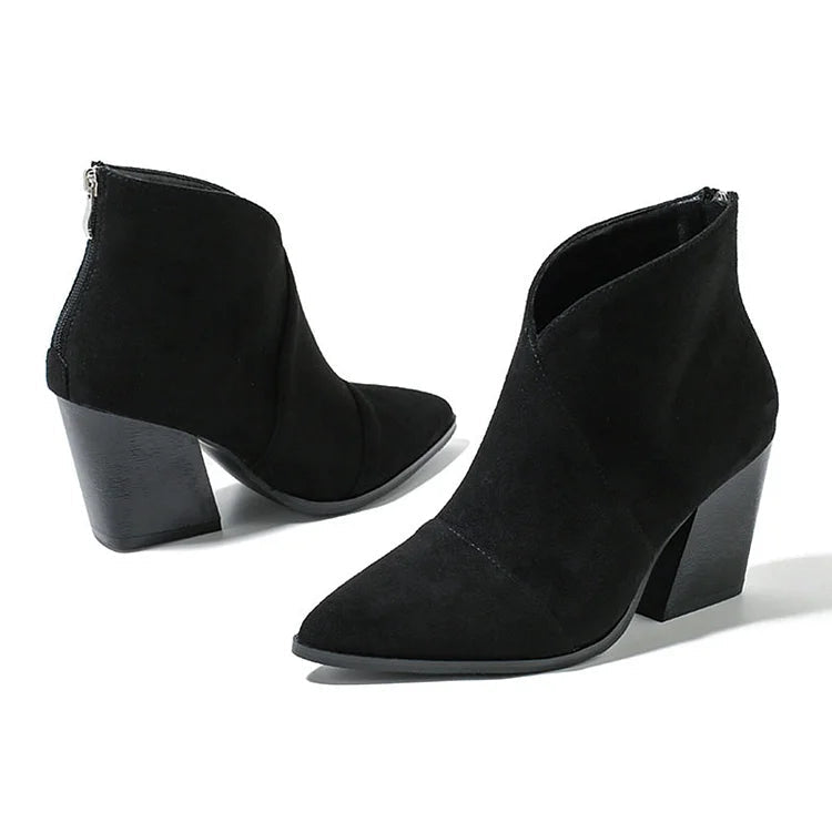 Matilda - Women's Pointed-Toe Suede Ankle Boots