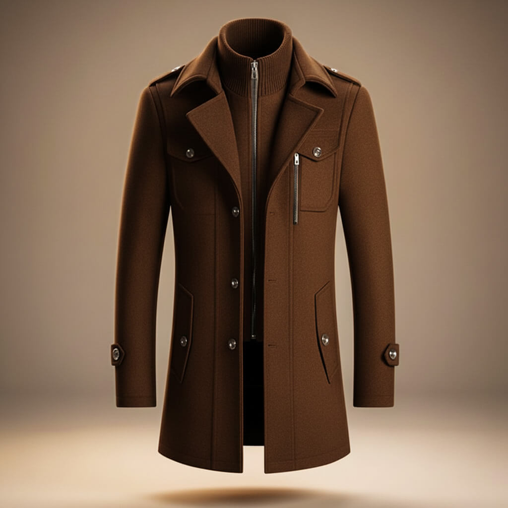 Matthias - Men's Virgin Wool Notch-Collar Coat