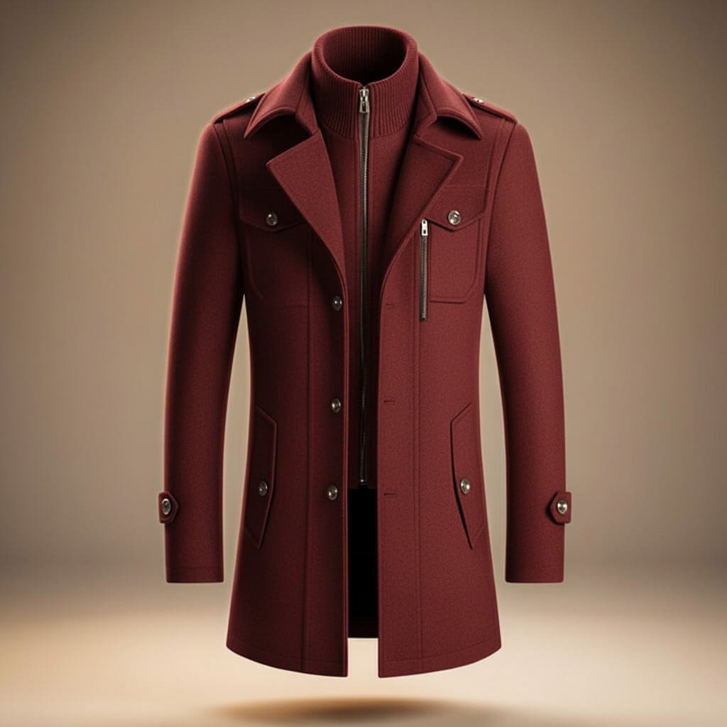 Matthias - Men's Virgin Wool Notch-Collar Coat