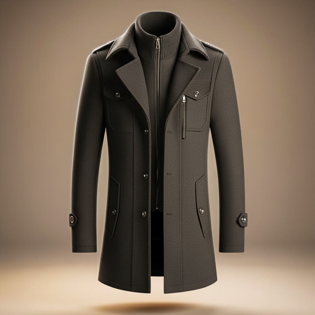 Matthias - Men's Virgin Wool Notch-Collar Coat