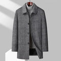 Max - Men's Plaid Overcoat with Button-Front Closure