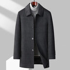 Max - Men's Plaid Overcoat with Button-Front Closure