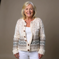 Melanie - Women's Fair Isle Button-Front Cardigan