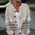 Melanie - Women's Fair Isle Button-Front Cardigan