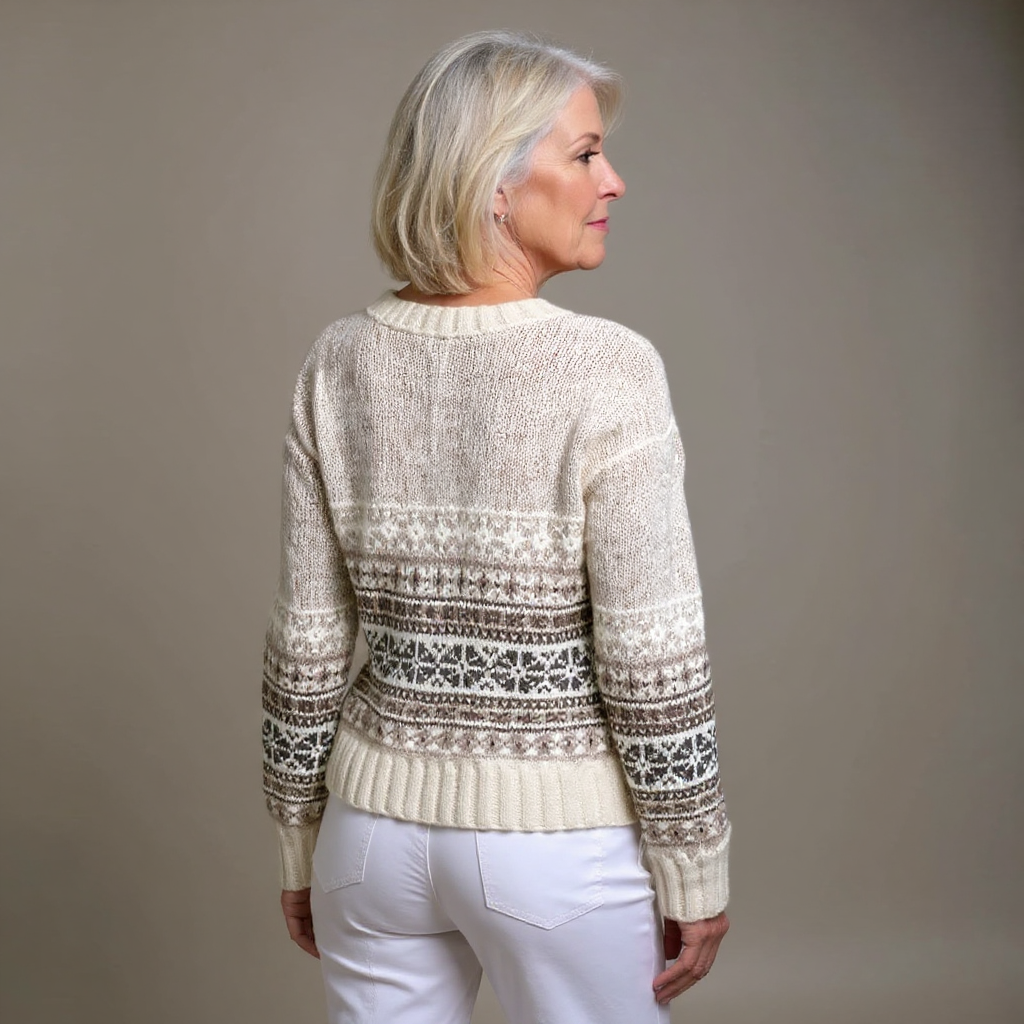 Melanie - Women's Fair Isle Button-Front Cardigan