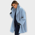 Meredith - Women's Oversized Wool Blend Coat with Hood