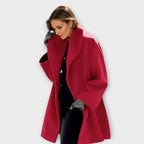 Meredith - Women's Oversized Wool Blend Coat with Hood