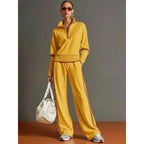 Mirabelle - Women's Quarter-Zip Wide Leg Lounge Set 3