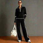 Mirabelle - Women's Quarter-Zip Wide Leg Lounge Set 5