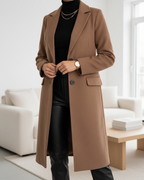 Natalie - Women's Button-Front Oversized Blazer Coat