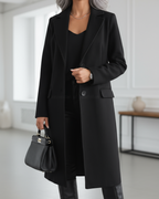 Natalie - Women's Button-Front Oversized Blazer Coat