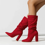 Natasha - Women's Ruched Block-Heel Boots