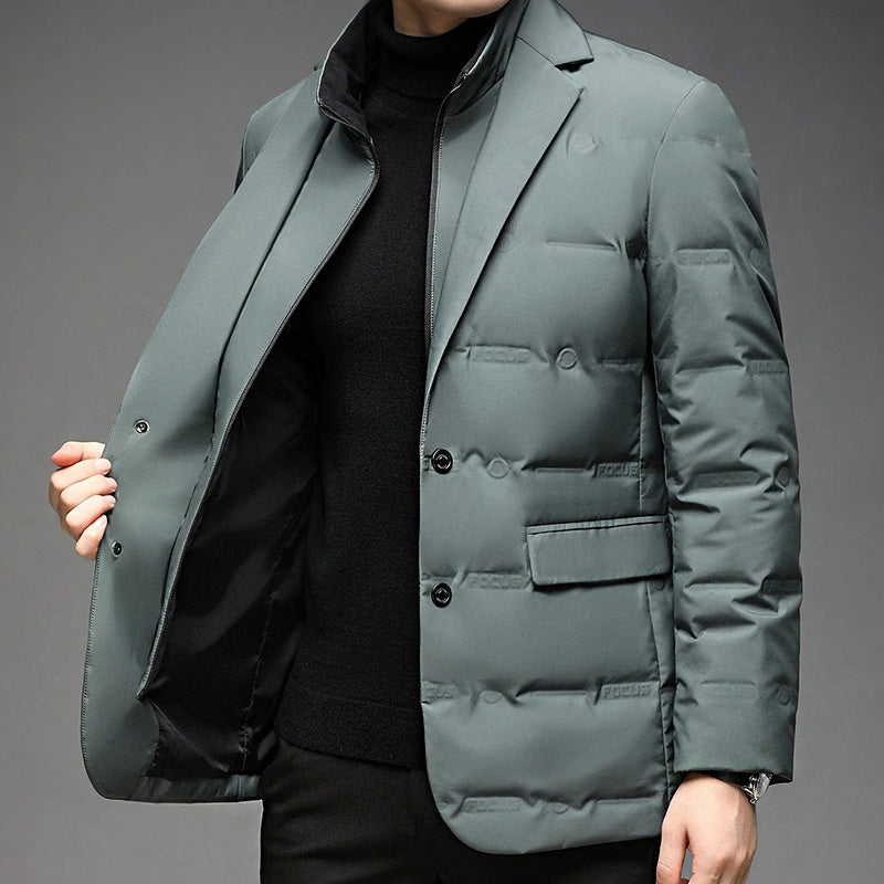 Nathan - Men's Quilted Down Blazer Jacket