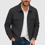 Nicholas - Men's Button-Front Shirt Jacket with Chest Pockets