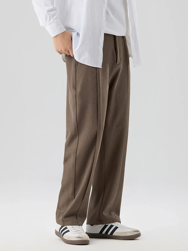 Nico - Men's Straight-Leg Pleated Trousers