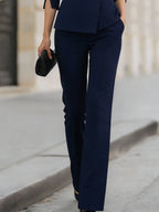 Nora - Women's Peplum Blazer & Wide-Leg Trouser Suit