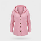 Norah - Women's Button-Front Hooded Cardigan
