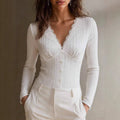 Olivia - Women's Lace Knit Long Sleeve Top 1