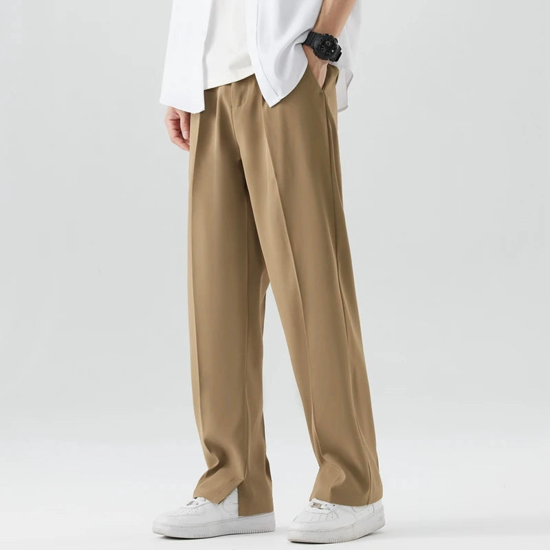 Orson - Men's Wide-Leg Relaxed Pants with Zip Fly