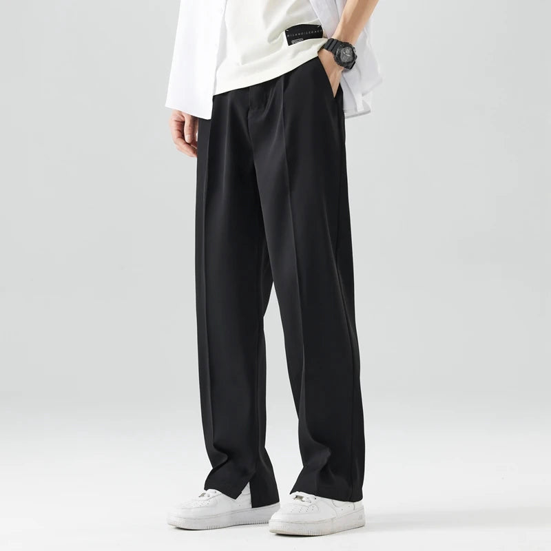 Orson - Men's Wide-Leg Relaxed Pants with Zip Fly