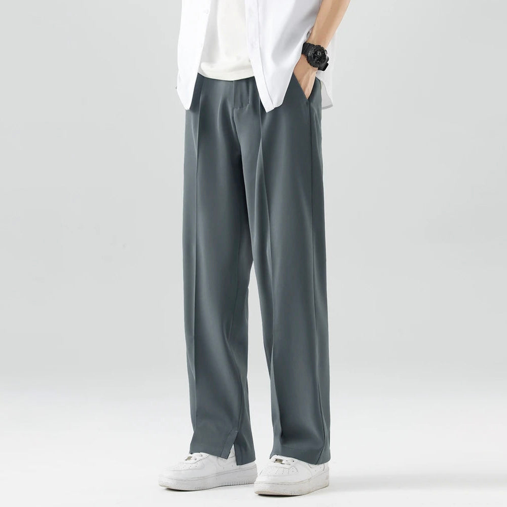 Orson - Men's Wide-Leg Relaxed Pants with Zip Fly