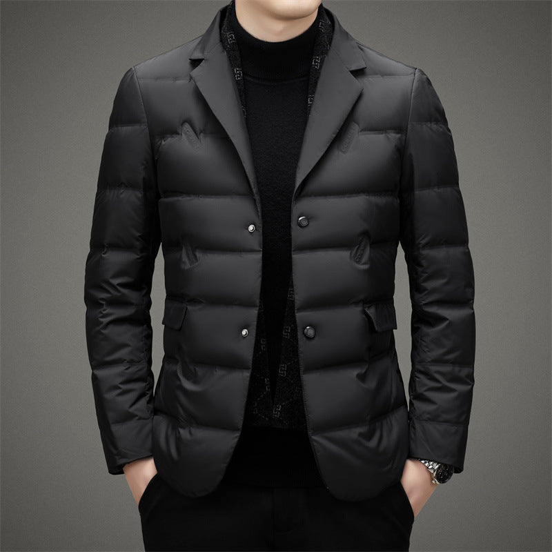 Orville - Men's Quilted Down Blazer with Lapel Collar