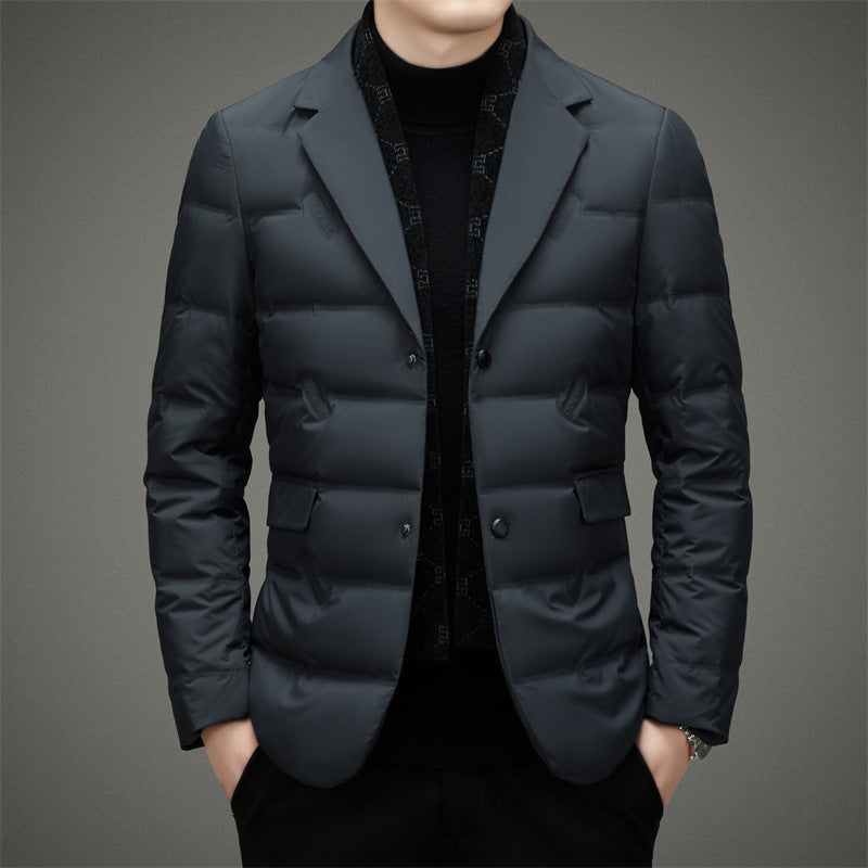 Orville - Men's Quilted Down Blazer with Lapel Collar