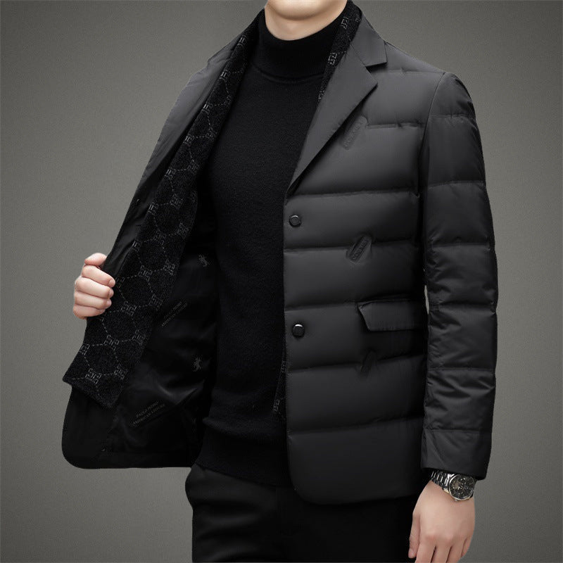 Orville - Men's Quilted Down Blazer with Lapel Collar