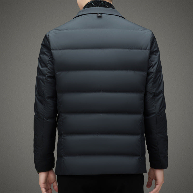Orville - Men's Quilted Down Blazer with Lapel Collar