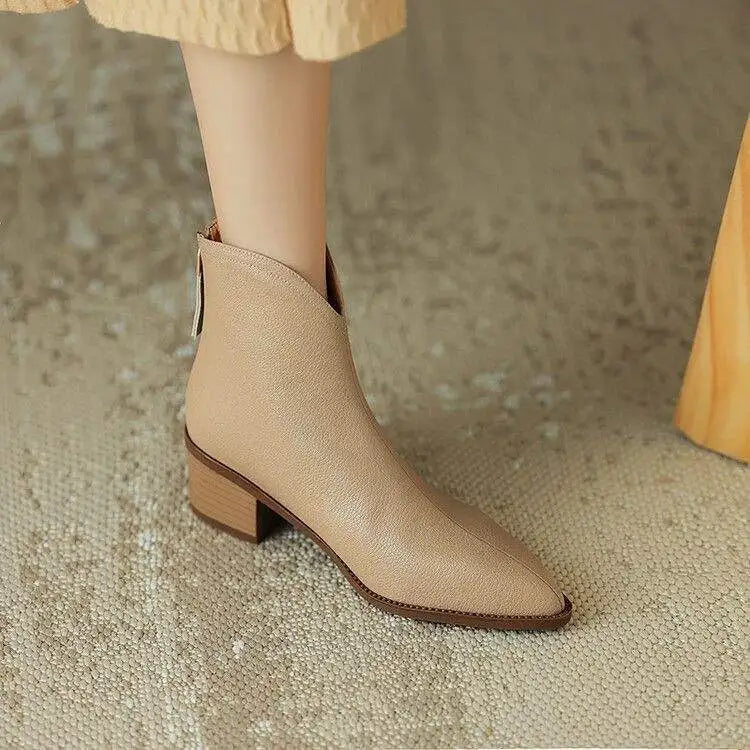 Parker - Women's Pointed-Toe Block Heel Ankle Boots
