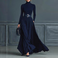 Pauline - Women's Turtleneck Long Sleeve Slim Fit Maxi Dress 1