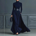 Pauline - Women's Turtleneck Long Sleeve Slim Fit Maxi Dress 1