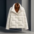 Phoebe - Women's Puffer Jacket with Notch Lapel