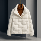Phoebe - Women's Puffer Jacket with Notch Lapel
