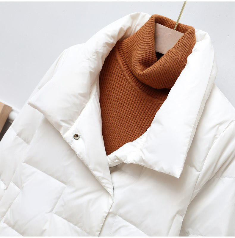 Phoebe - Women's Puffer Jacket with Notch Lapel