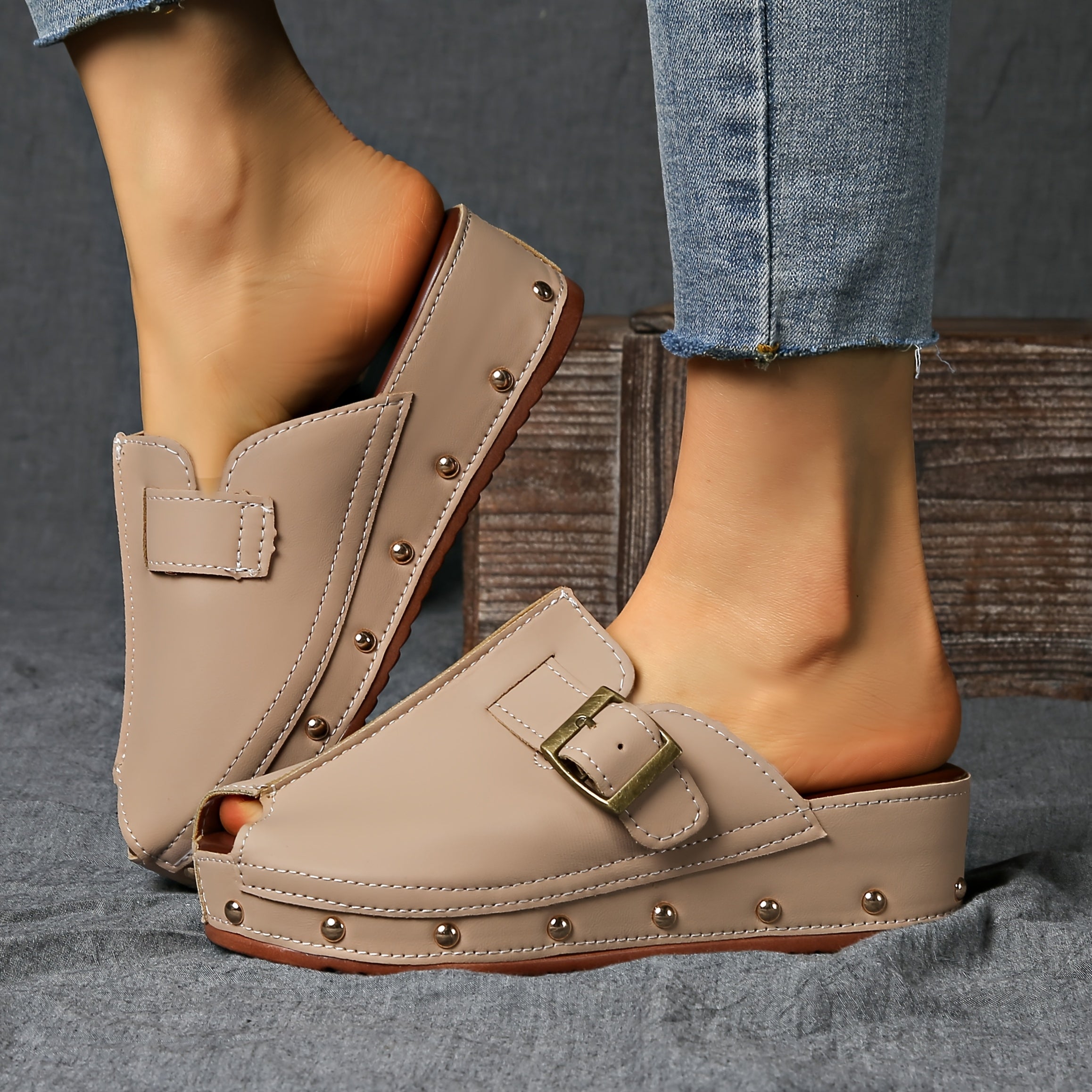 Piper - Women's Buckle-Strap Platform Clogs
