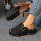 Piper - Women's Buckle-Strap Platform Clogs